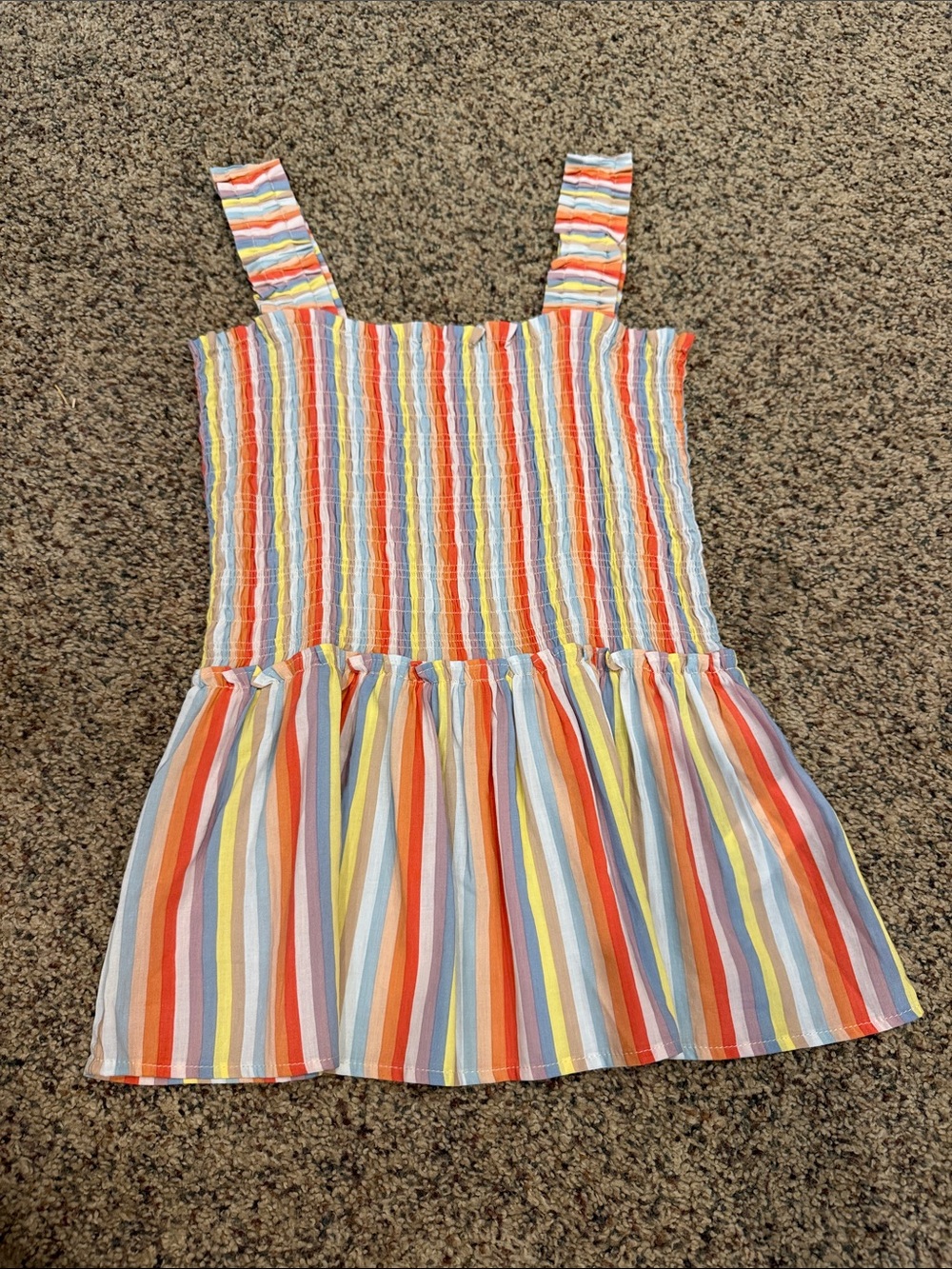 Another Love Multicolor Striped Smocked Tank Dress